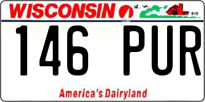 WI license plate 146PUR