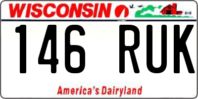 WI license plate 146RUK