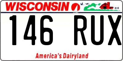 WI license plate 146RUX