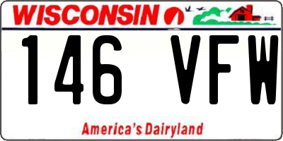WI license plate 146VFW