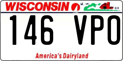 WI license plate 146VPO