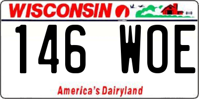 WI license plate 146WOE