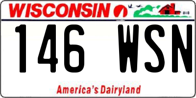 WI license plate 146WSN