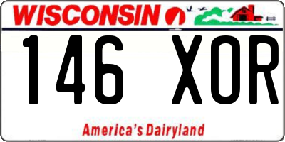 WI license plate 146XOR