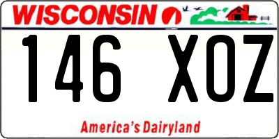 WI license plate 146XOZ