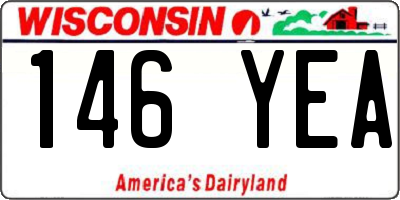 WI license plate 146YEA