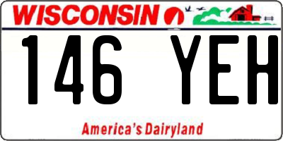 WI license plate 146YEH
