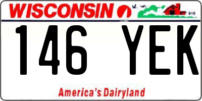 WI license plate 146YEK