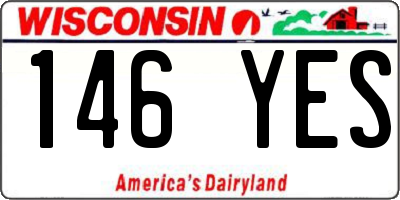 WI license plate 146YES