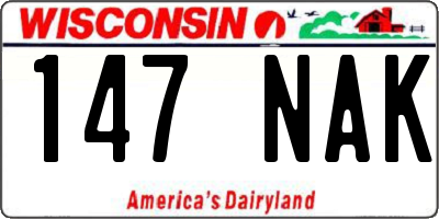 WI license plate 147NAK