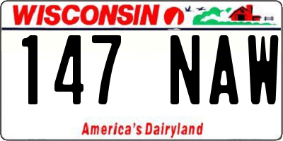 WI license plate 147NAW