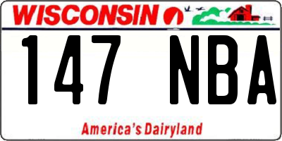 WI license plate 147NBA