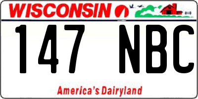 WI license plate 147NBC