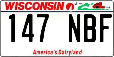 WI license plate 147NBF