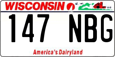 WI license plate 147NBG