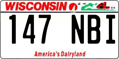 WI license plate 147NBI