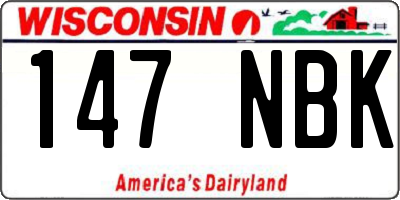 WI license plate 147NBK