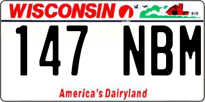 WI license plate 147NBM