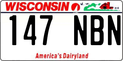 WI license plate 147NBN