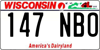 WI license plate 147NBO