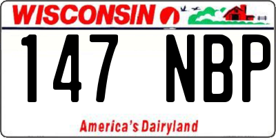 WI license plate 147NBP