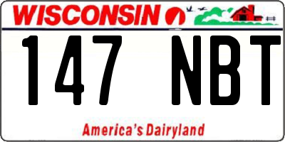 WI license plate 147NBT
