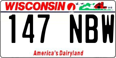 WI license plate 147NBW