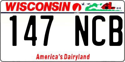 WI license plate 147NCB