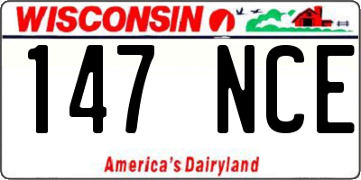 WI license plate 147NCE