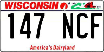WI license plate 147NCF
