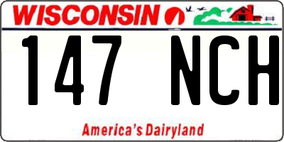 WI license plate 147NCH