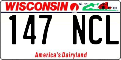 WI license plate 147NCL