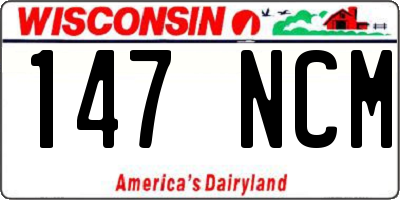 WI license plate 147NCM