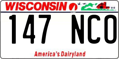 WI license plate 147NCO