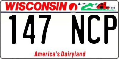 WI license plate 147NCP