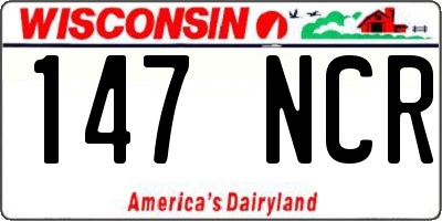 WI license plate 147NCR