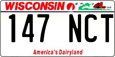 WI license plate 147NCT