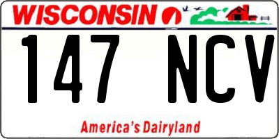 WI license plate 147NCV