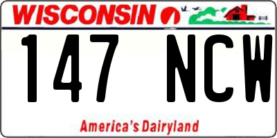 WI license plate 147NCW