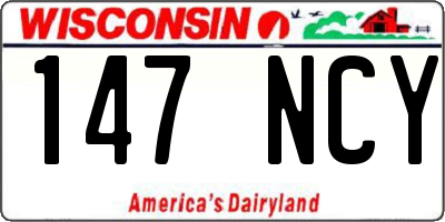 WI license plate 147NCY