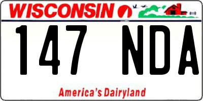 WI license plate 147NDA