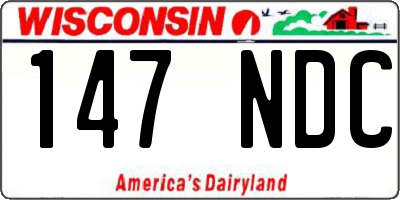 WI license plate 147NDC