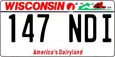WI license plate 147NDI