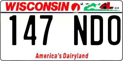 WI license plate 147NDO