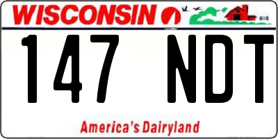 WI license plate 147NDT