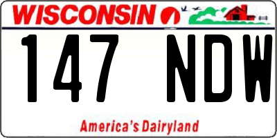WI license plate 147NDW
