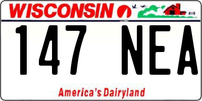 WI license plate 147NEA