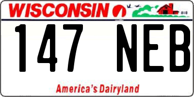 WI license plate 147NEB