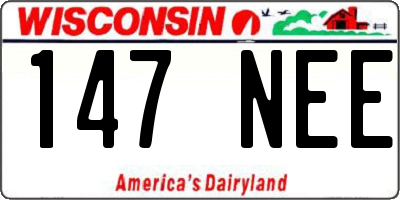WI license plate 147NEE