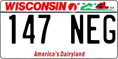WI license plate 147NEG